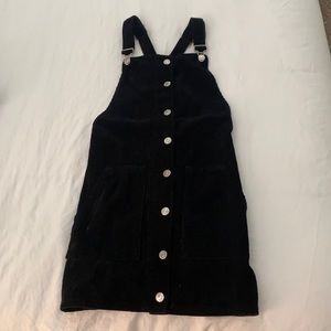 Black corduroy overall dress